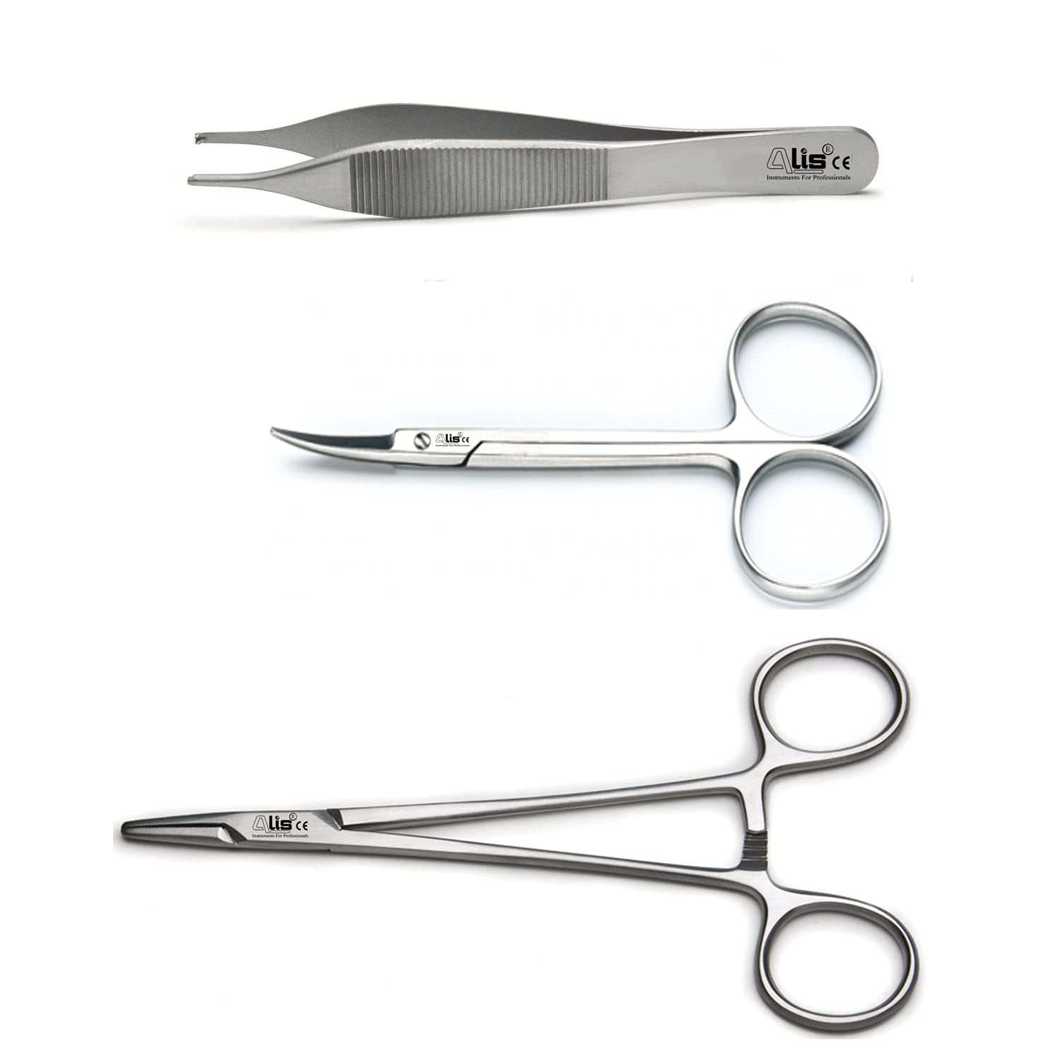 Alis 3 Pcs Medical Student Suturing Tool Kit includes 6" Needle Holder, 5" ADSON Dissecting Forcep tooth and 4" Iris Scissor with Zipper Storage Bag - Medical, Nursing, and Veterinary Students Kit (B08PBZ35LN) Amazon Price History, Amazon Price Tracker