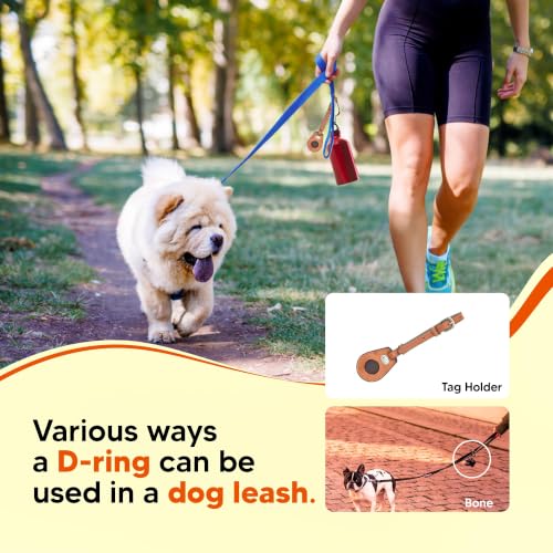 Image of Adil's Biothane Waterproof Dog Collar, Dog Leash & Collar Leash Combo | Heavy Duty TPU Coated Webbing | Adjustable Quick Release Buckle | Odour Resistant (Blue, M-18, Leash Only)