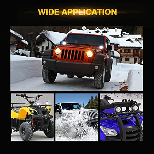 Image of Auxbeam 3.5in 50W Round Led Offroad Light, 5000LM Round Driving Light Pod Super Bright with Wiring Harness Kit White Spot Flood Combo for Jeep Vehicle Truck ATV SUV Motorcycle