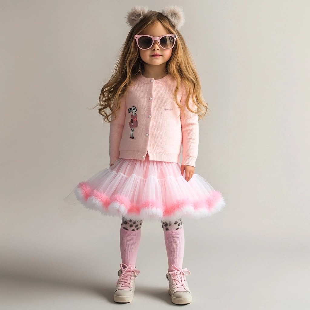 Deerhobbes Design your own girls cardigan/little girls' sweaters-tutu skirt-fall/spring clothes set for toddler outfit