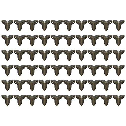 Image of Box Corner Protectors Metal Mcredy Decor Edge Guard for Box Table Cabinet with Screws 0.87 inch Length Corner Protector Bronze Pack of 60