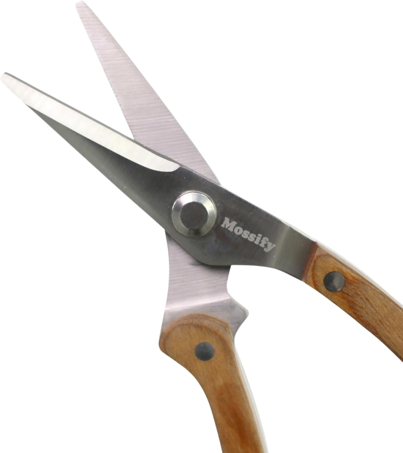 Mossify Gardening Shears Slim 8.5” – Premium Stainless Steel Pruning Shears with Wooden Handle – Hand Pruners, Plant Clippers & Garden Scissors – Sharp Garden Tool for Left & Right Hand Use
