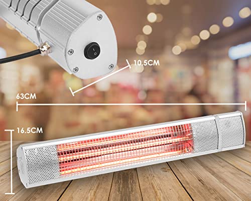 KIASA 2000W Electric Gold Infrared Outdoor Garden Patio Heater - Image 2