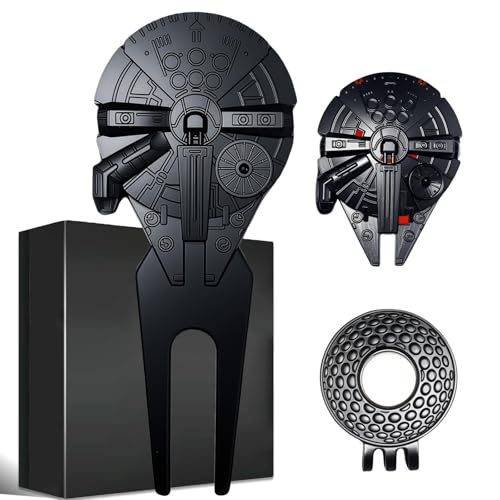 Golf Divot Tool and Ball Marker with Magnetic Hat Clip, Personalized Funny Divot Repair Tools Golf Markers for Putting Green, Golf Accessories Gift for Men Women Birthday Christmas Father's Day, Black