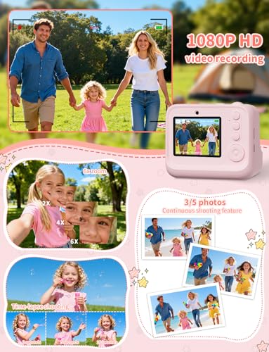 LIORQUE Kids Camera Instant Print with 32GB Card & 3 Rolls Paper 1080p HD Kids Photo Creator Thermal Printing Selfie Digital Camara for Boys & Girls - Image 5