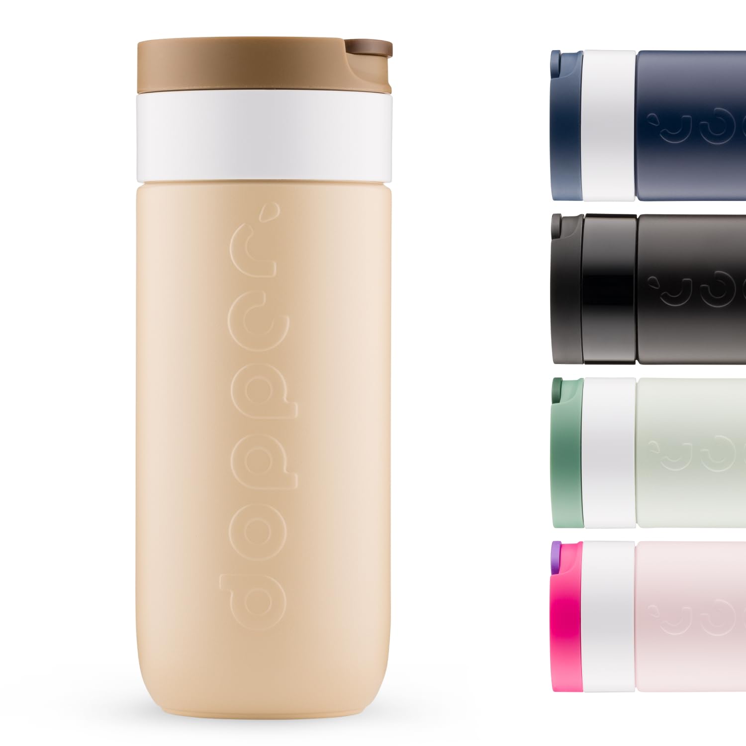 Dopper Mug de voyage isotherme - 400 ml - Marron terre - Gobelet isotherme anti-fuite pour boissons gazeuses - 6h chaud / 20h froid - 90 % acier inoxydable recyclé
