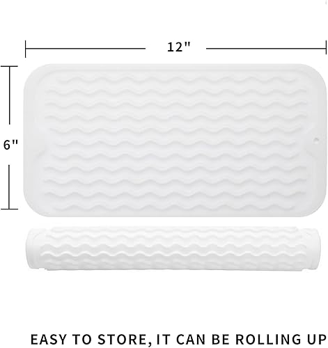 Miniatura 1125 de Tapete de silicona para secado de platos para múltiples usos, fácil de limpiar, ecológico, resistente al calor, tapete de silicona para encimera