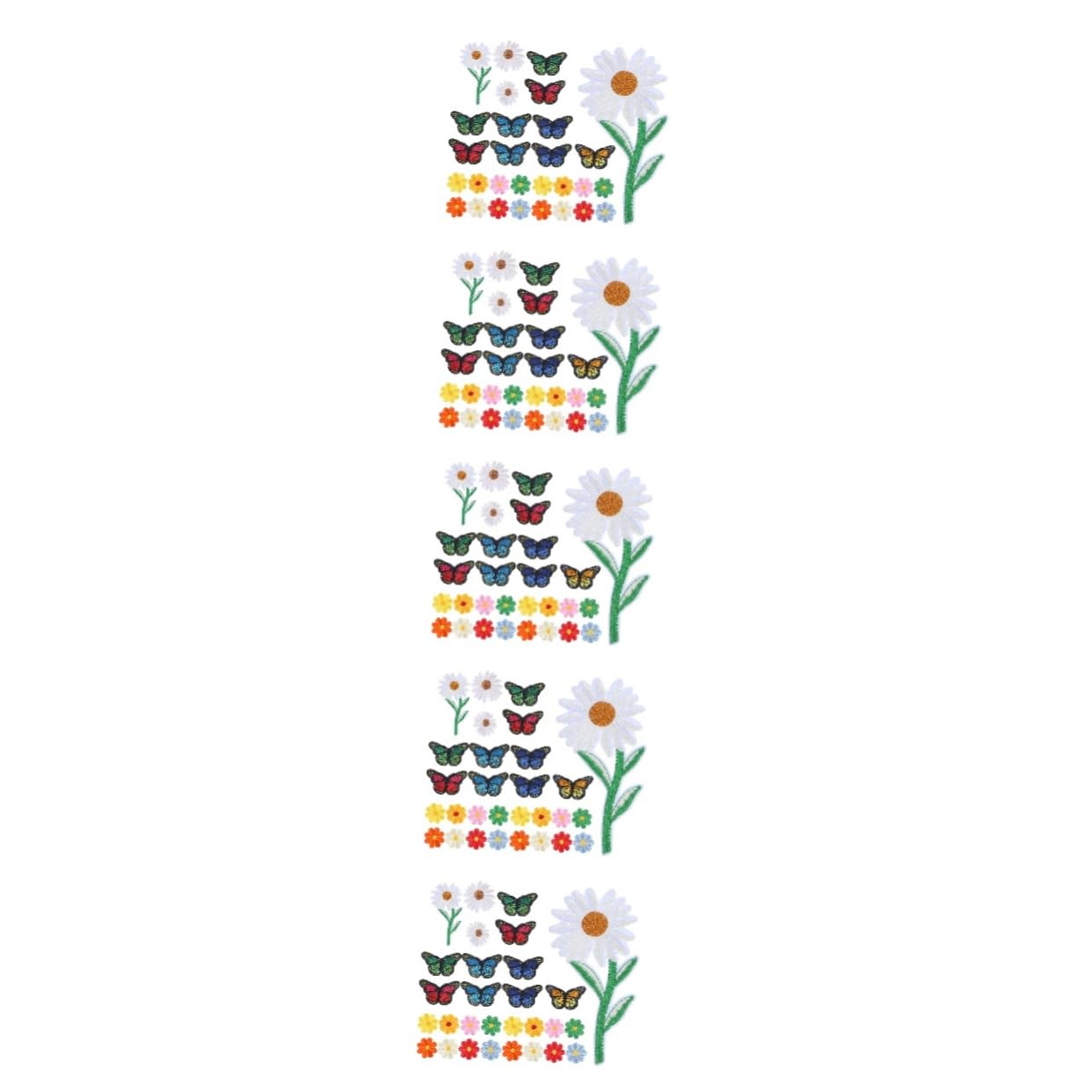 STOBOK 195stücke Teiliges Bügelfreundlicher Gestickter Applikations-patches Bunten Schmetterlings Und Blumen-motiven Für Kleidung Rucksäcke Und -projekte