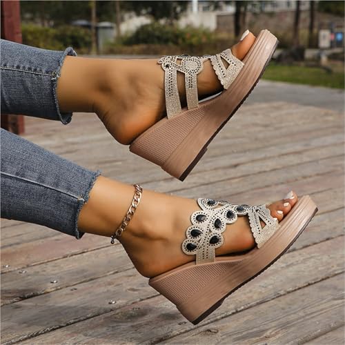 Summer Womens Low Wedge Sandals Women'S Wedge High Heel Sandals4