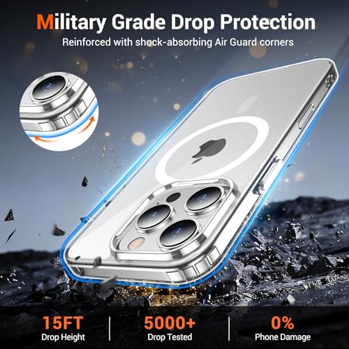 Image of Thermoplastic Polyurethane For iPhone 14 Pro Max Case Clear,[Compatible With Magsafe][Anti-Yellowing][Military-Grade Protection] Shockproof Slim Case Phone Case