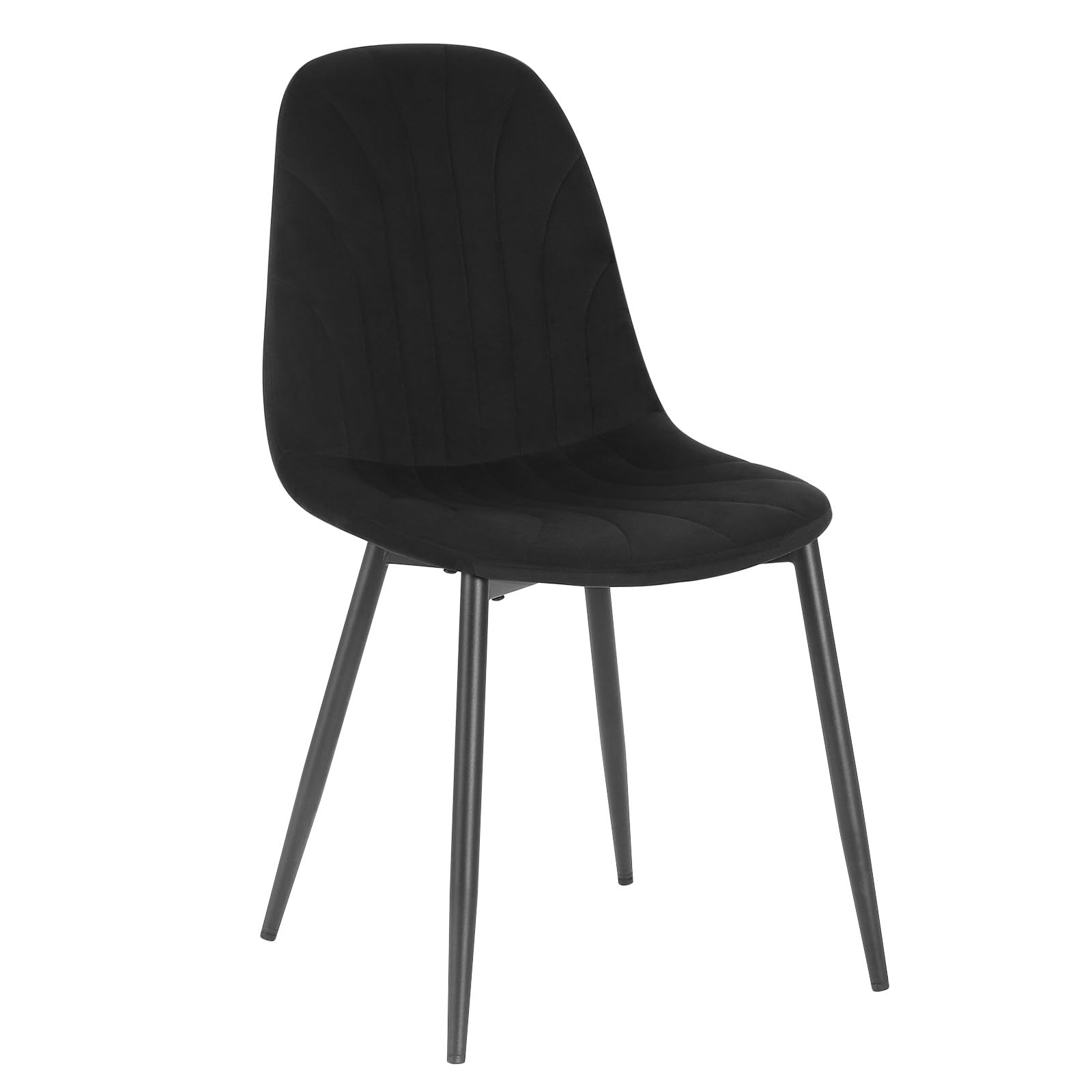 Lestarain Juego de 4 Sillas de Comedor,Terciopelo,Negro