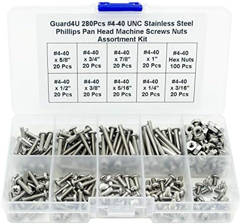 HVAZI #6-32 UNC Stainless Steel Phillips Flat Head Machine Screws & Nuts Kit – 220-Piece Assortment With Case - View #9