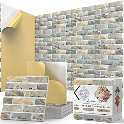 ArtVivid 12Pack Acoustic Panels, Brick Pattern Sound Proof Panels for Walls