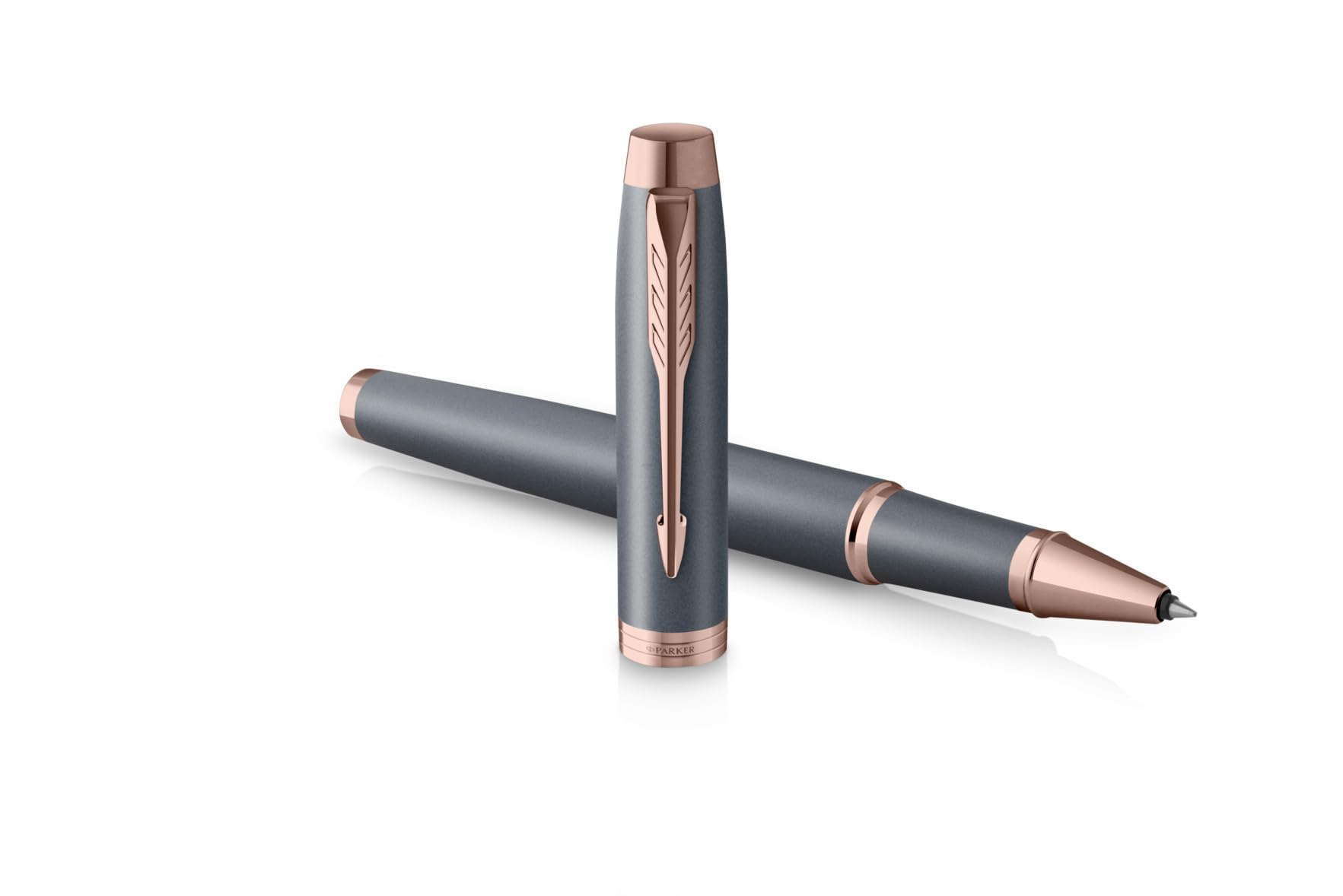 PARKER IM Schreibset Kugelschreiber + Tintenroller mit individueller Gravur – Personalisierter Luxus Stift – The Finishing Touch Collection Geschenk für Hochzeit, Geburtstag, Büro (Slate)