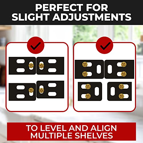 Set of 4 Floating Shelf Brackets Heavy Duty (1/4 inch Thick Baseplate) Painted Black Mild Steel/Bracket for Hidden Wall Shelves Support Hardware Mount Kitchen/Nursery Decor (4 inch Rods)