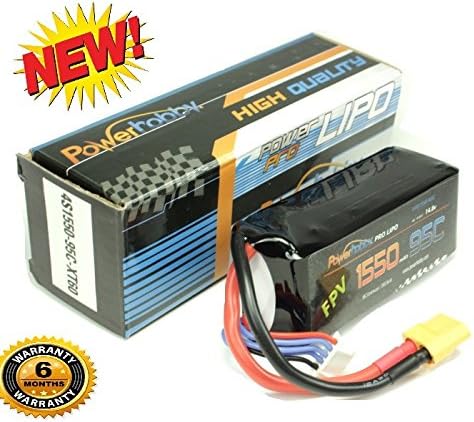 Powerhobby Batería Lipo 4S 14.8V 1550mAh 95C con conector XT60 Compatible con FPV Racing 250 Tamaño DroneQuacopter