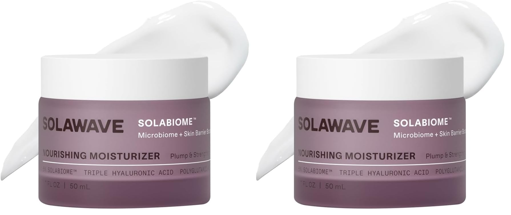 Solawave Probiotic Korean Cloud Cream Moisturizer with Peptides & Hyaluronic Acid | Solabiome Prebiotic Barrier Boosting Complex – Skincare for Aging & Dryness, 1.7 Oz. (Pack of 2)