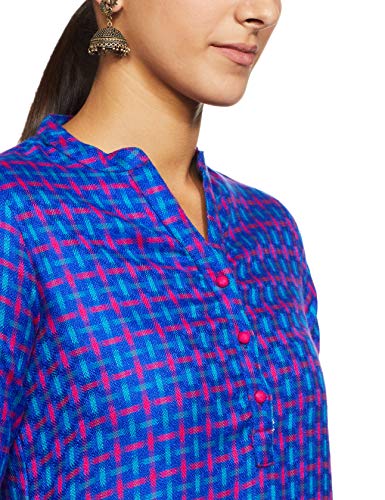 Image of Indigo by Clarks Women's Acrylic Straight Winter Kurta (WK-104 Blue Medium)