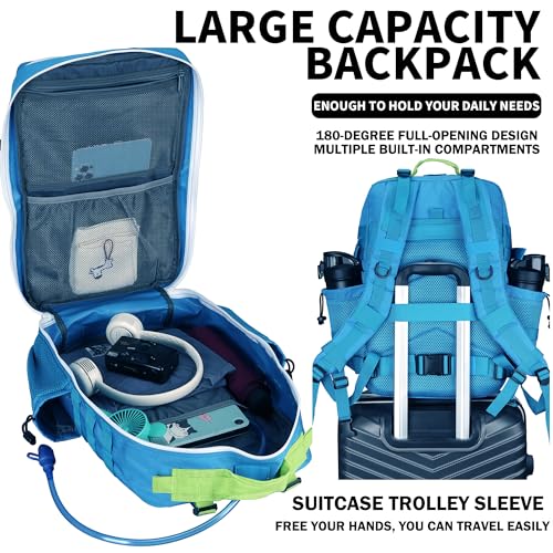 Image of Military Tactical Backpack 45L /25L 3 Day Assault Pack Molle Daypack Hiking Backpack for Men and Women (Blue-Yellow, 45L)