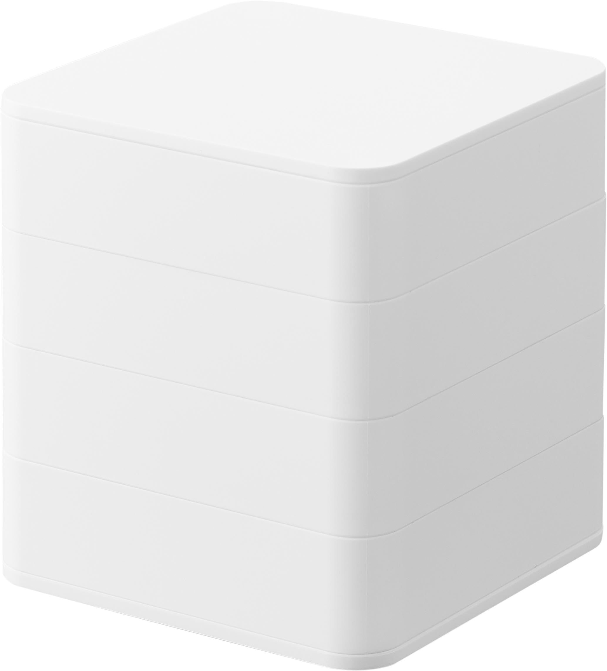 ホワイト アクセサリーケース ガラス蓋付き ELEMENTS（インテリア） ジュエリーボックス フタ付き ガラス