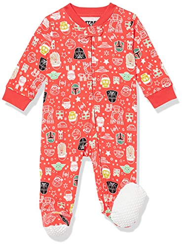 Image of Amazon Essentials Disney | Marvel | Star Wars Unisex Babies' and Toddlers' Snug-Fit Cotton Footed Pajamas, Multipacks