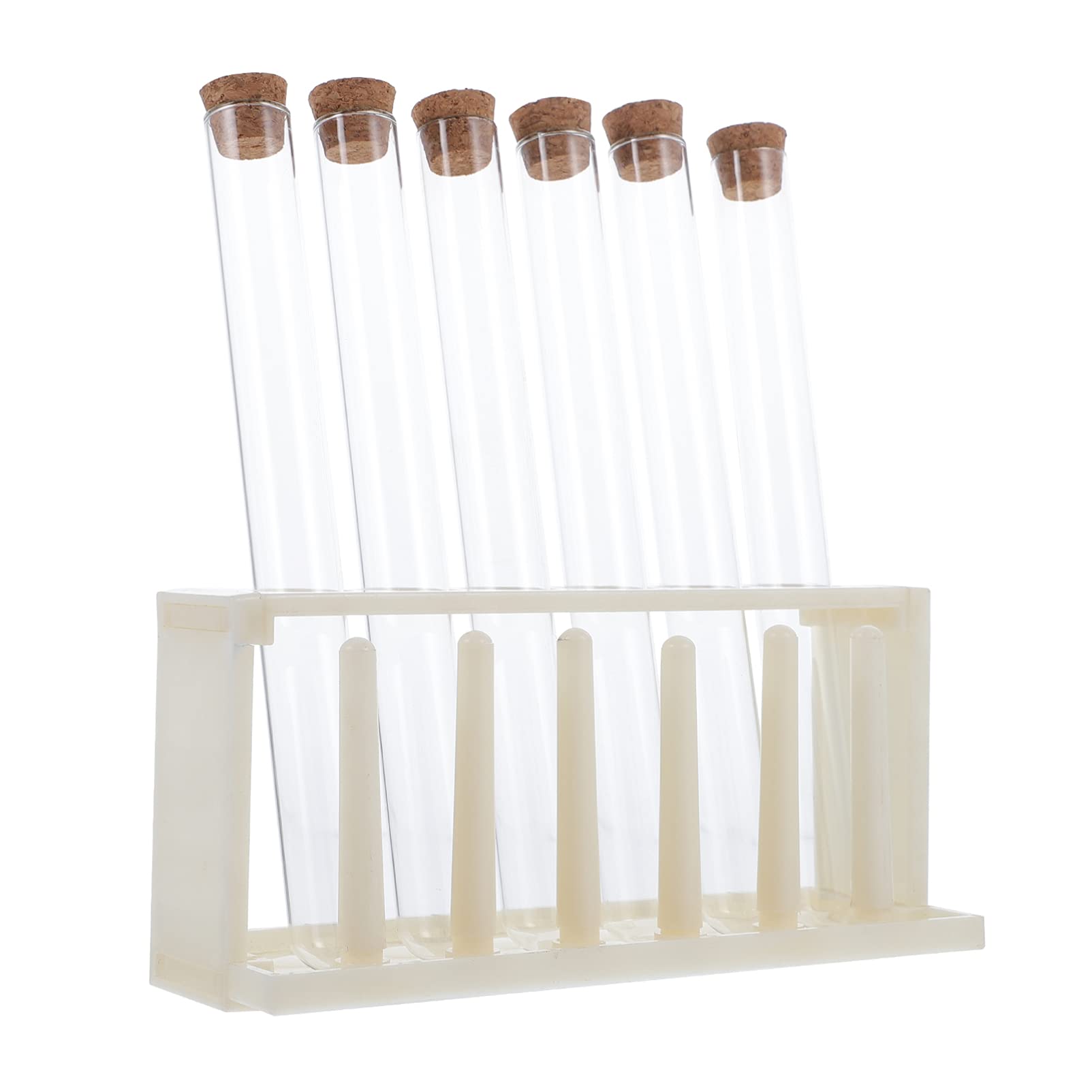 Leere Reagenzgläser durchsichtig mit Deckel, Durchsichtiges Reagenzglas-Set aus Kunststoff mit Gestell, Labor-Reagenzglas, Fläschchen, Probenbehälter, Zentrifugenröhrchen, Süßigkeiten-Aufbewahrungsfla