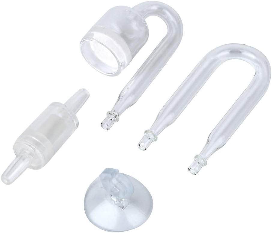 CO2 Diffuser, Carbon Dioxide Glass Reactor U Shape Tube Set for Aquarium Plants Tank(CO2 Diffuser Set)