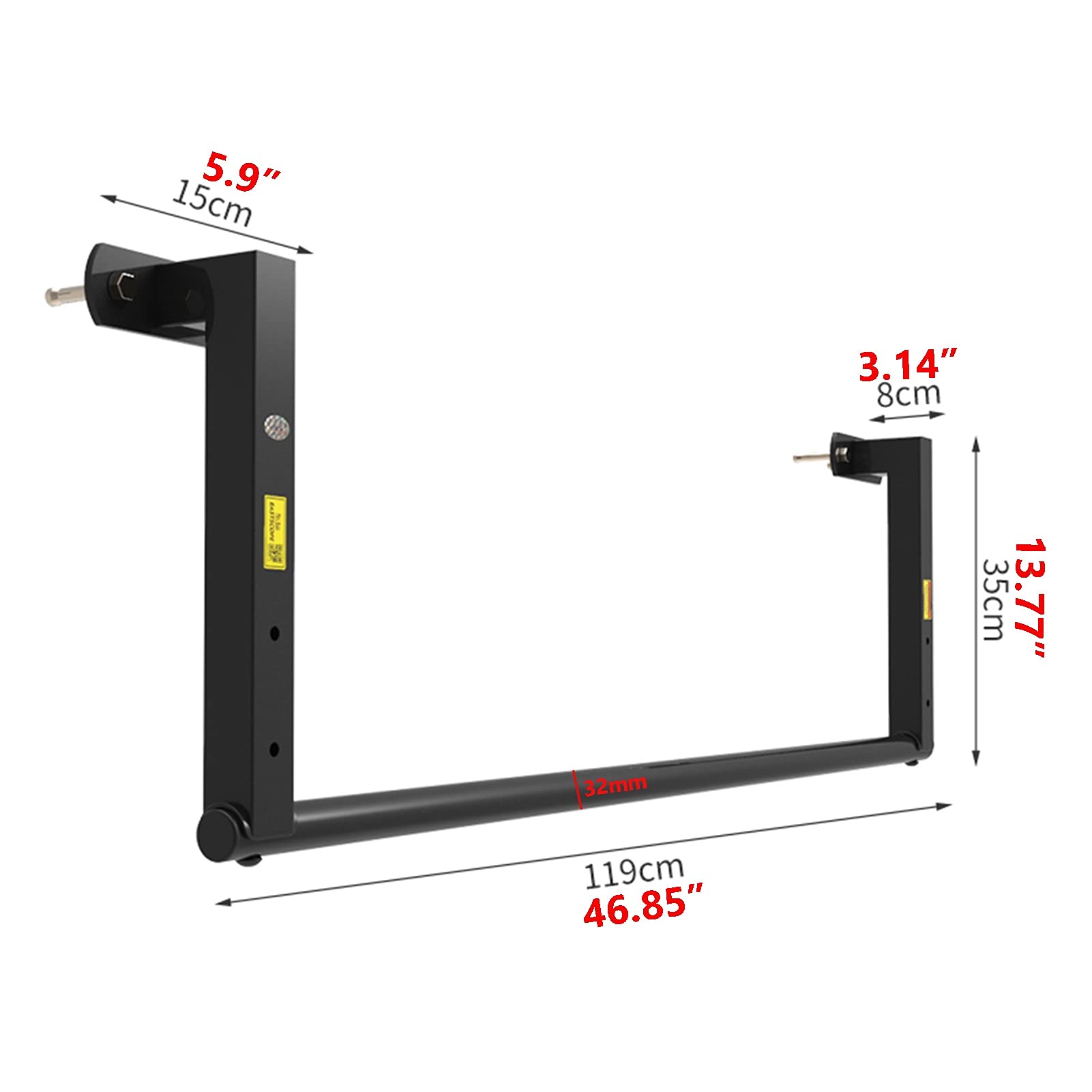 Home Beam Fitness Barra Orizzontale, Barra per Trazioni a Parete, Attrezzatura per Allenamento della Forza Muscolare di Braccia e Torace, Carico Sicuro 300kg(119cm)