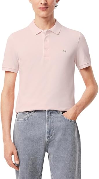 Lacoste Mens Short Sleeve Stretch Grey Croc Pique Polo