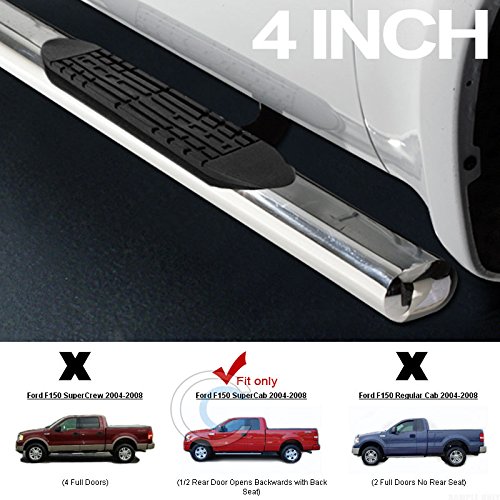 Barras laterales ovaladas cromadas para F150 2004-2008 miniatura 3