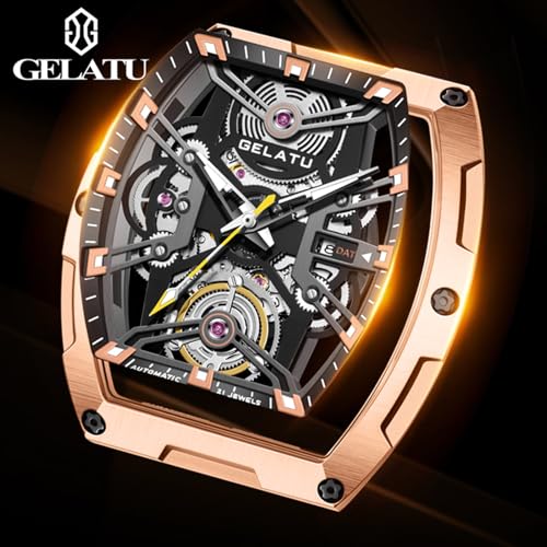 Image of OLEVS Men Automatic Sports Watch Original Skeleton Mechanical Self Winding Luxury Dress Sapphire Crystal Waterproof Wrist Watch for Men