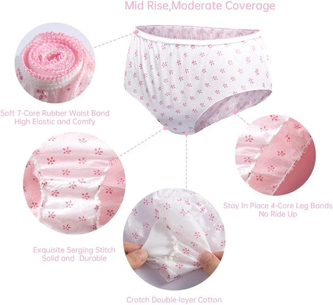 Image of PLUMBURY Women Cotton Disposable Panties for Travel, Spa, Salon & Daily Use, Size S to XXL