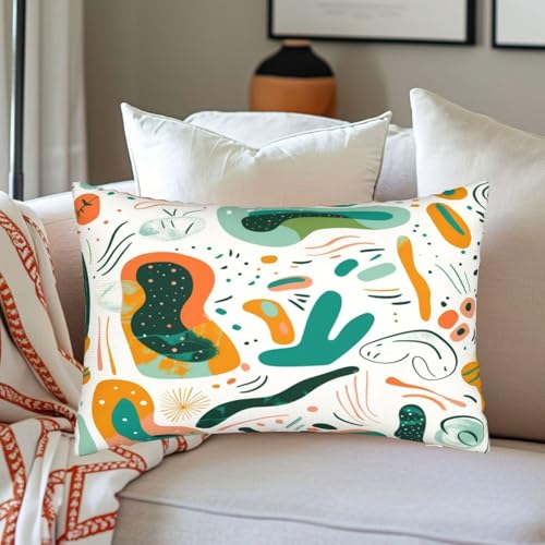 Housse coussin 50x80 cm lot de 2 rectangulaire géométrique pour canapé salon - 3