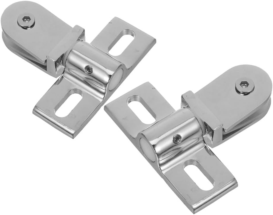 MAGICLULU Shower Door Pivot Hinges Heavy Duty Zinc Alloy Clamp Hardware for Frameless Glass Doors Bathroom Cabinet Door Pivot Clamp Hinge Stable Bidirectional 3.11X3.03X0.78In