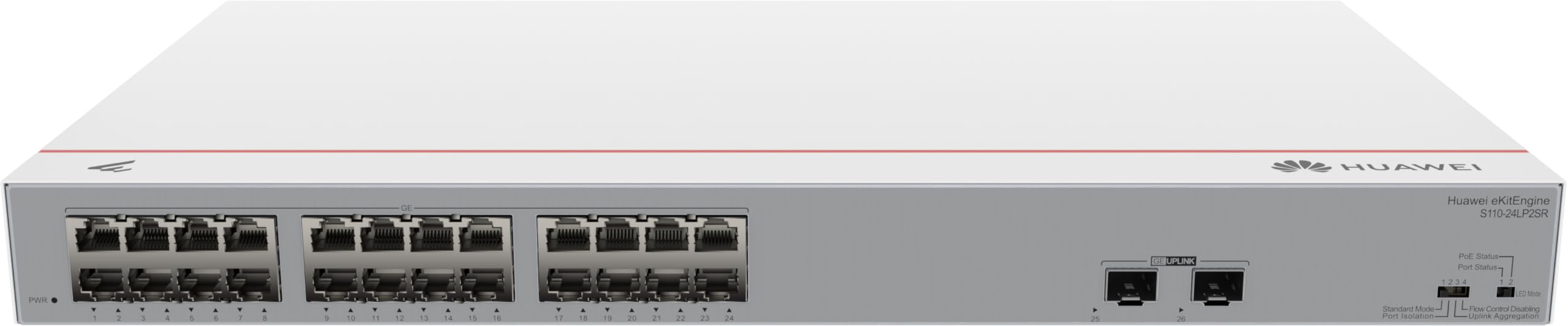 Huawei Switch S110-24lp2sr 24x10/100/1000basE-T Ports 2xge Sfp Ports Poe+ Ac Power Ekit De (p) (98012198)