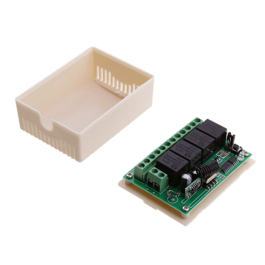 433mhz 4 ch wireless remote control switch dc12v receiver and 2 transmitter