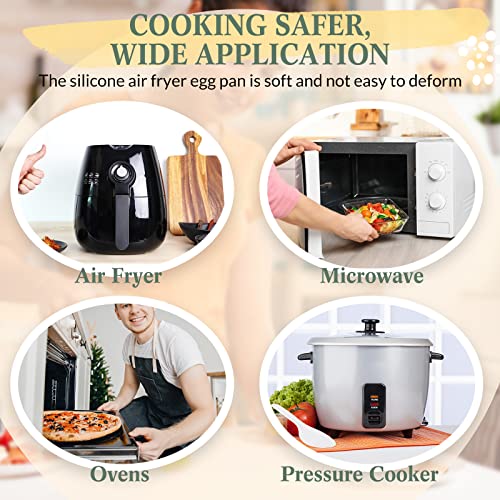 Gejoy 4 Pcs Silicone Muffin Pan Nonstick Cupcake Pan Silicone Egg Molds For Kitchen Baking Cooking, Blue And Pink #TOP5