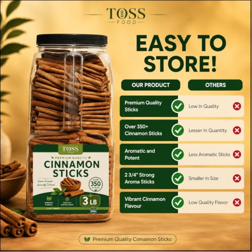 Cinnamon Sticks Whole Bulk 3 LB Jar - 2.75 Inch Cut With Strong Aroma, Perfect for Crafts,Baking, Cooking & Tea- 350+ Cassia Cinammon Stick - Image 5