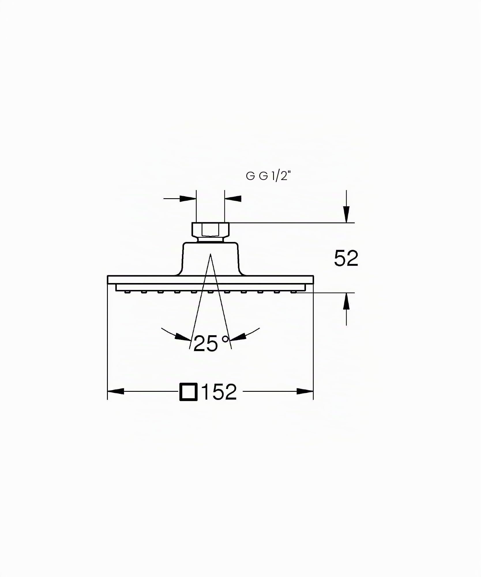 Grohe Euphoria Cube Soffione Doccia Contemporaneo, 150Mm, Monogetto, Cromo, Ecojoy 27705000
