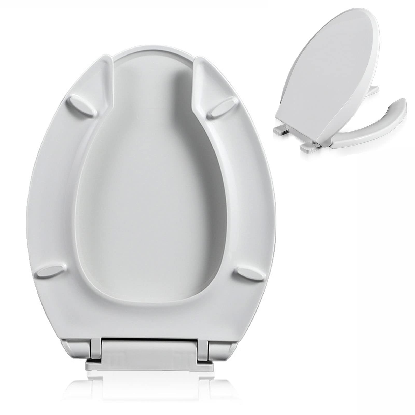 Toilet seat Elongated White Plastic Soft Close Fixed Hinge no Loose Hinges, Plastic, Close, Fixed, White, Soft, seat, Toilet, Elongated, Adjustable, Lightweight