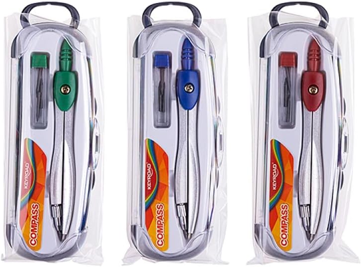 KEYROAD Kids Compass / Case / Suitable for Ages 6+ / Comfortable Grip / Classic Design / for Nursery, School, Home/Colour Sent at Random /