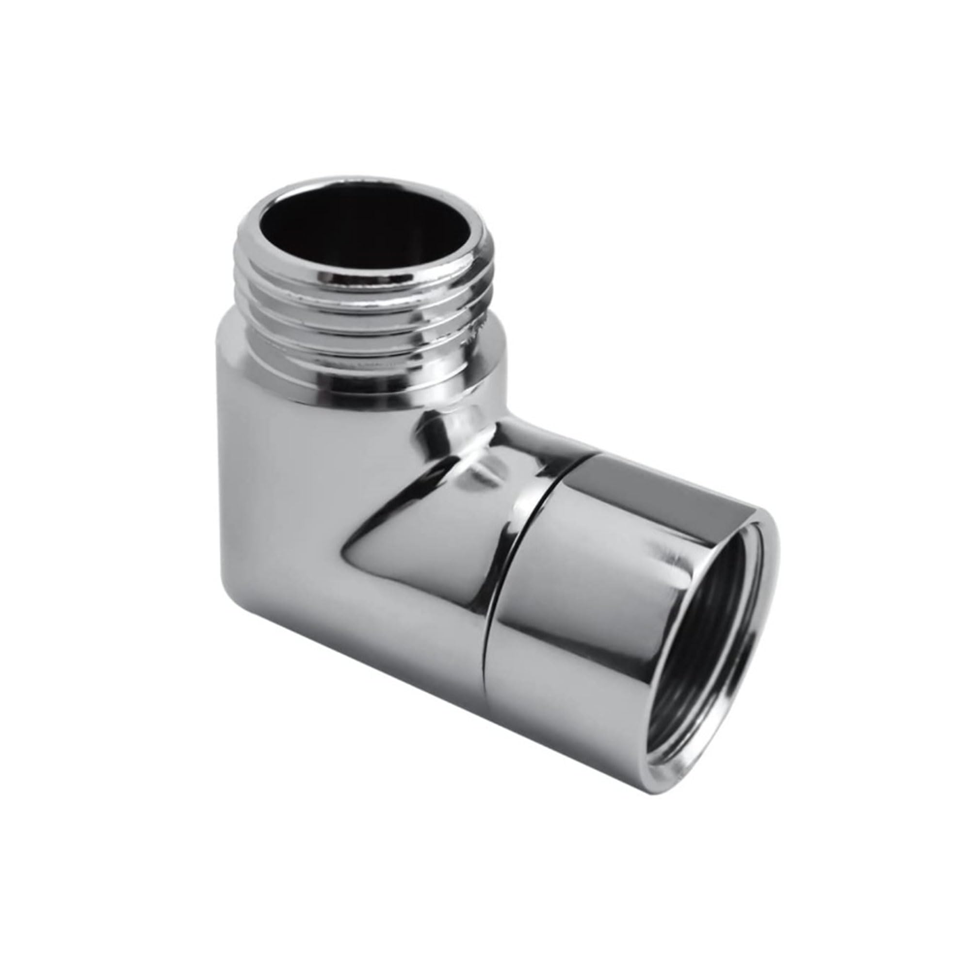 Adapter do słuchawki prysznicowej, 90 stopni, adapter węża prysznicowego, złączka, głowica prysznicowa, kątownik do słuchawki prysznicowej, adapter do węża prysznicowego, z gumową uszczelką (srebrny)