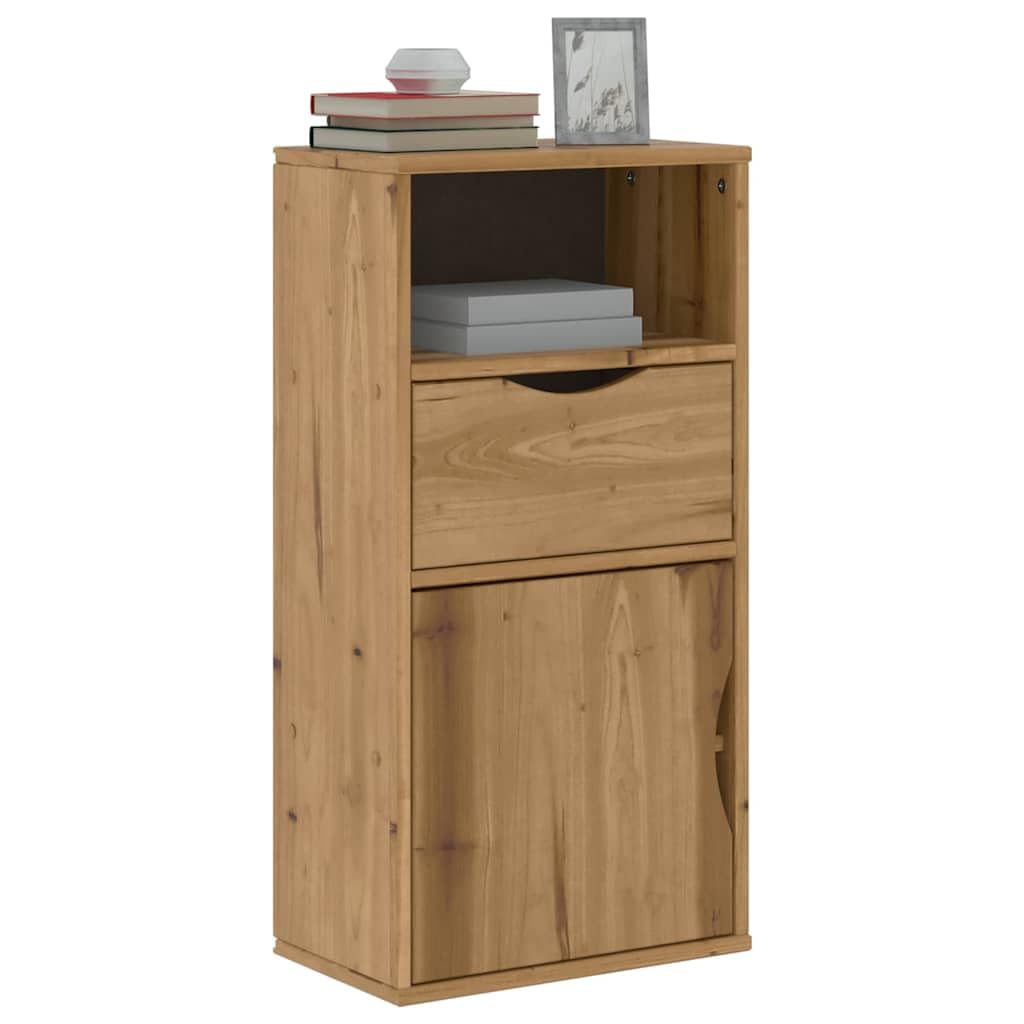 vidaXL Beistellschrank mit Schublade ODDA 40x24x79cm Massivholz Kiefer, Schrank, Aufbewahrungsschrank, Flurschrank, Sideboard, Küchenschrank