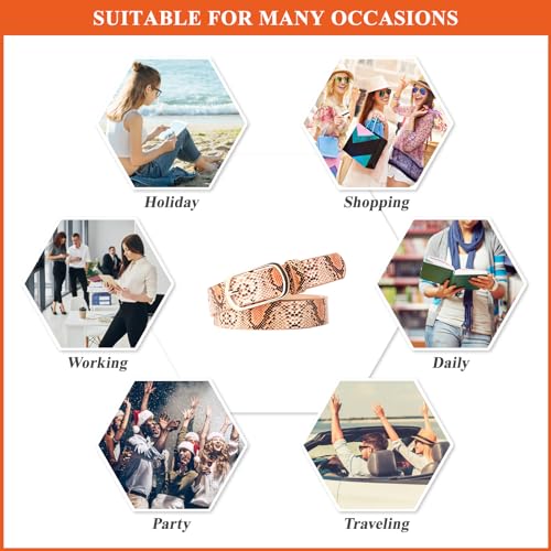 Fashion Belts for Women, Vintage Western Design PU Leather Ladies Pin Buckle Waist Strap4