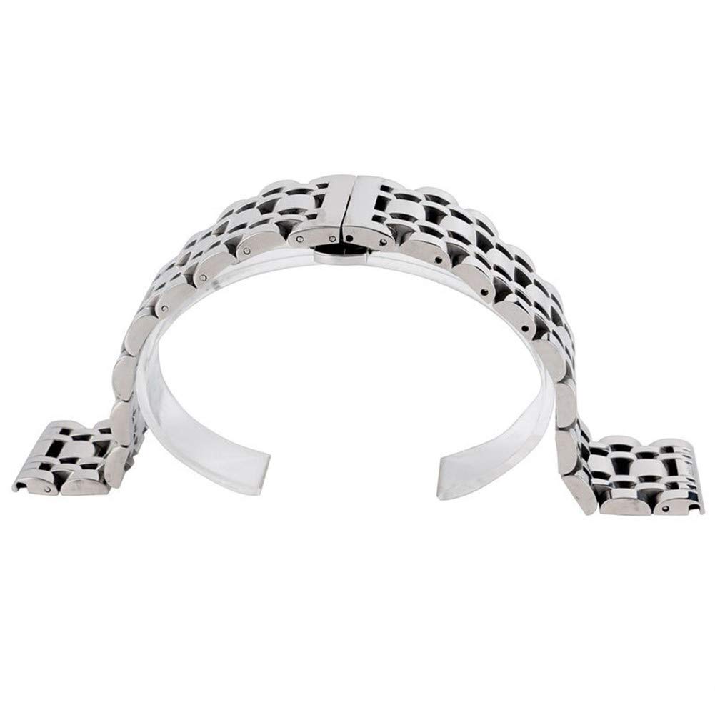 Pasek do zegarka z szybkozłączką, Pasek do zegarka srebrny 20/22/24mm solidny pasek do zegarka ze stali nierdzewnej przycisk ukryte zapięcie regulowany pasek do zegarków męskich wymień bransoletkę bra