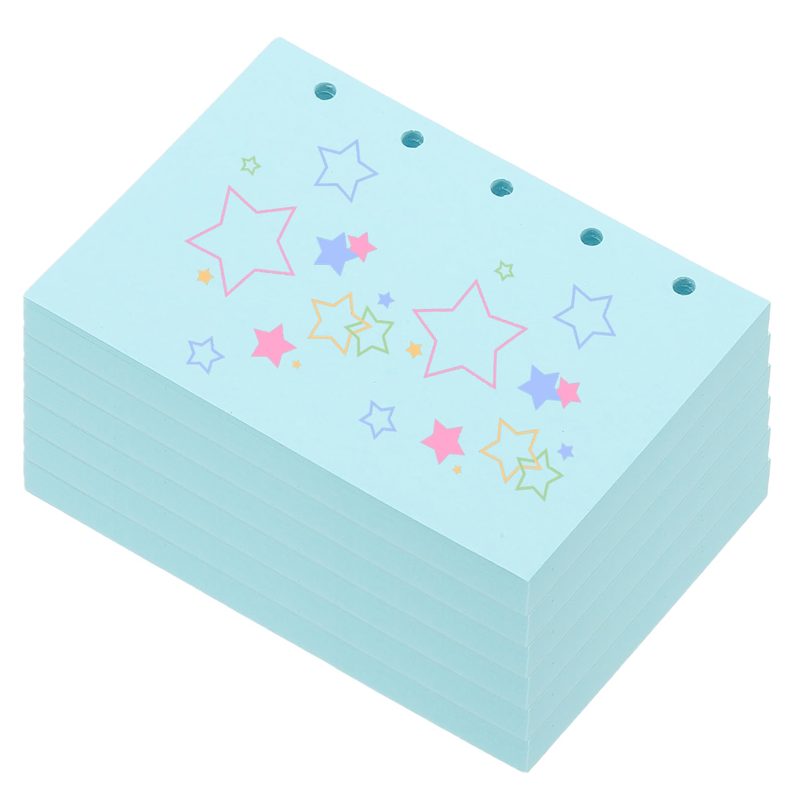 PATIKIL Colored Loose Leaf Paper, 4.1" x 3"(A8) 300 Sheets 5 Holes Punched 150GSM Blank Binder Refill Paper Supplies for Office Note Taking Teacher Planner Journal Notebook, Light Blue