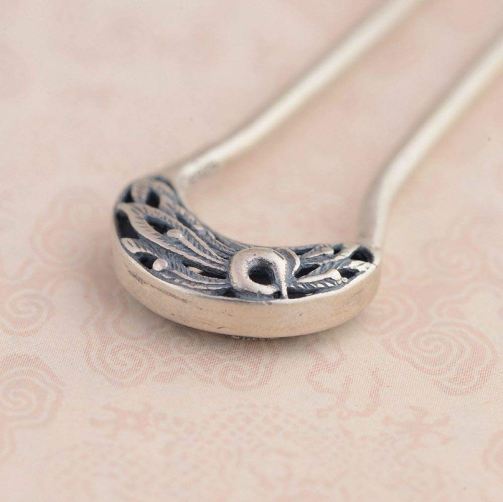 925 Sterling Silber Haarnadel Hair Stick Retro Chinesisch Rosé U-Form Klassischen Weiblichen Temperament Braut Haarschmuck Deko Feste