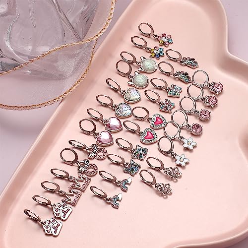 Image of BESTEEL 16 Pairs Hypoallergenic Earrings Set for Girls Women - 316L Surgical Stainless Steel Leverback Dangle Huggie Hoop Earrings Jewelry for Sensitive Ears - Small /Cute - Silver /Gold