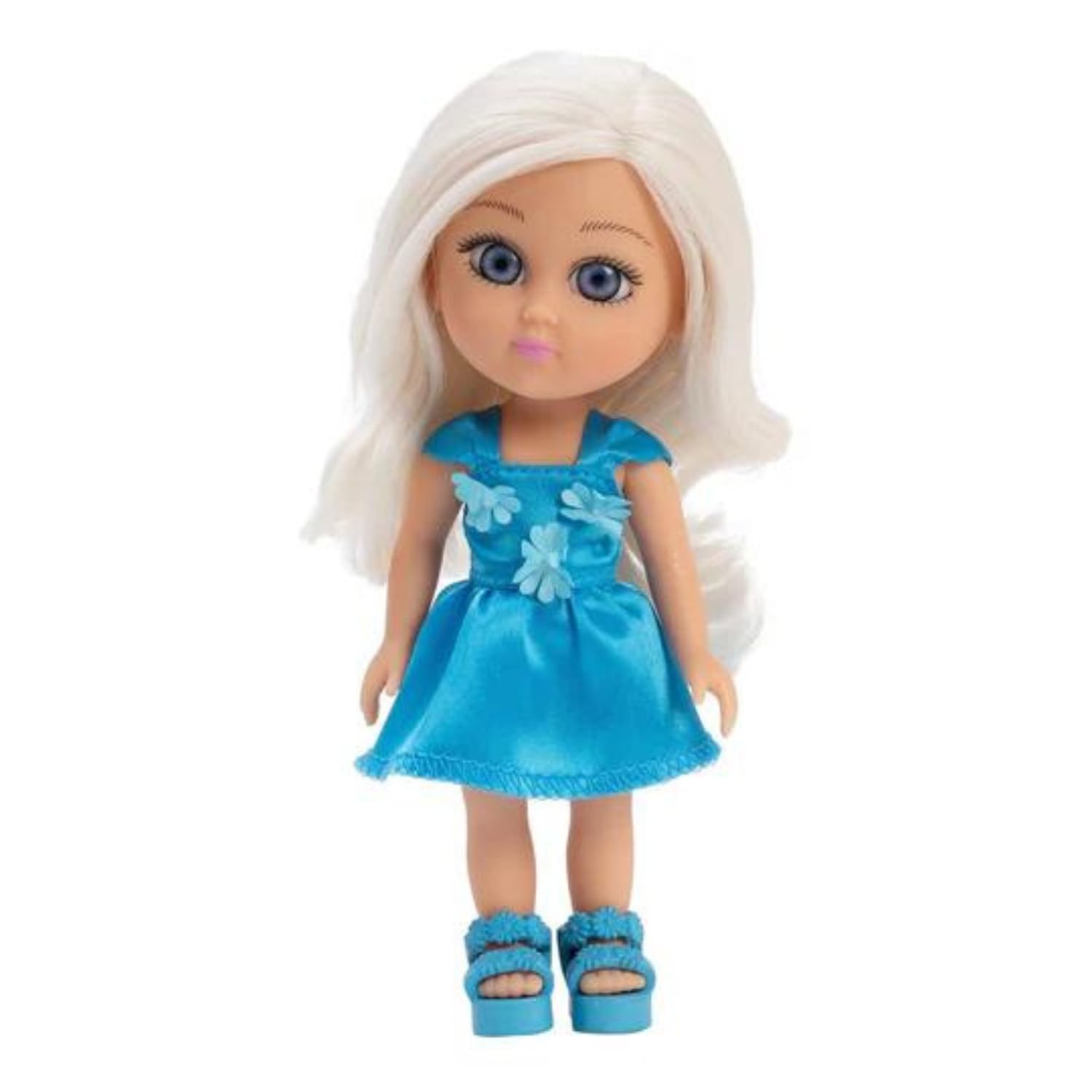 Super Cuddly Fairy Garden Friends Doll Set with Color - Changing Hair, Blue Dress in Floral Applique and Matching Sandals Birthday Gift for Ages 3+ - Bluebell