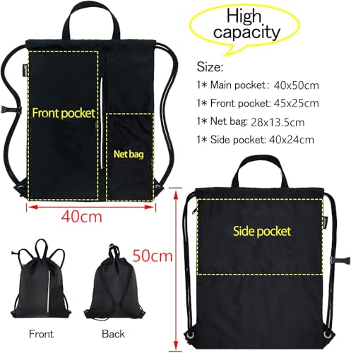 HOLYLUCK Men & Women Outdoor Sport Gym Sack Waterproof Drawstring Backpack Bag3